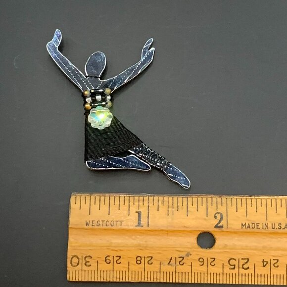 Liztech Signed LEAPER Joyful Happiness Dance Circa 1994 Brooch Artist Made J410 - Picture 8 of 9